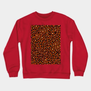 Brown and Red Leopard Spot Print Crewneck Sweatshirt